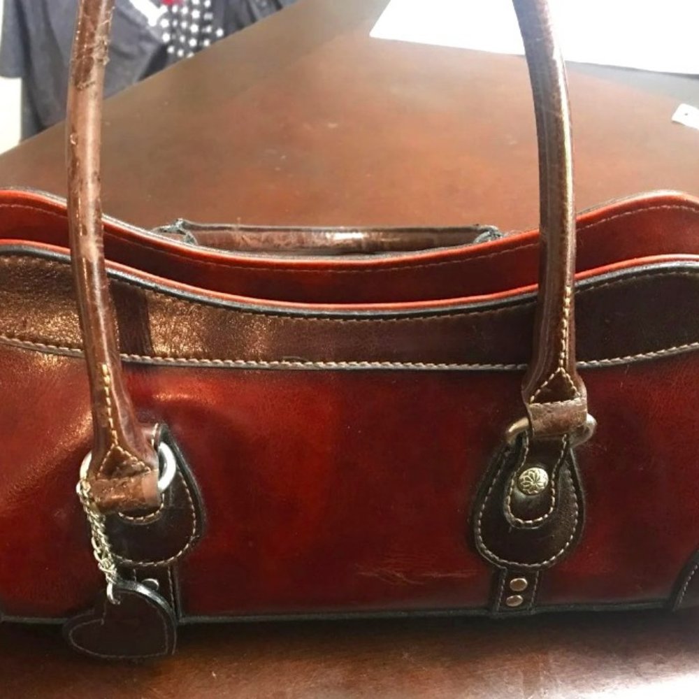 Rina Rich Classic Cognac purse